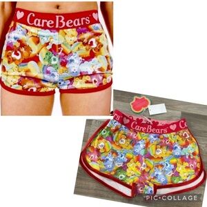 NEW! Iron Fist Care Bears Lots A Rainbows Velvet Trim Shorts Size MEDIUM Pride